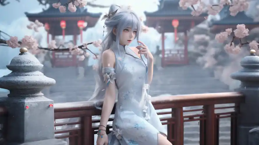 2k国风壁纸-国风二次元 - 旗袍COS-中式幻想风格「哲风壁纸」