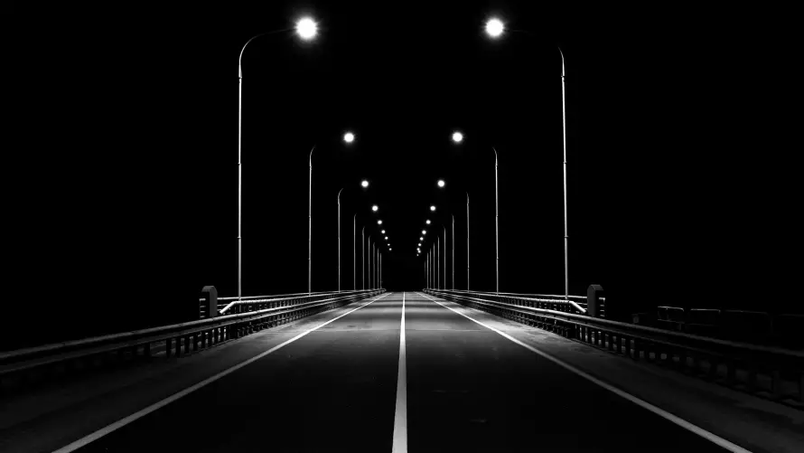 4k公路壁纸-夜晚 - 夜景-路灯「哲风壁纸」