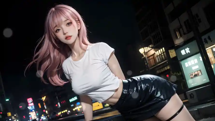 2k粉发壁纸-紫发 - 美女-个性发型「哲风壁纸」