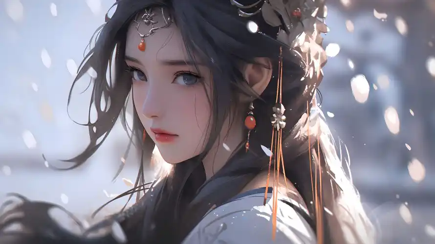 4k动漫壁纸-美女 - 冷色调-东方幻想「哲风壁纸」