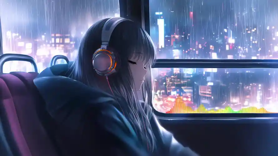 2k公车壁纸-动漫 - 少女-耳机「哲风壁纸」 2k公车壁纸-动漫 - 少女-耳机「哲风壁纸」