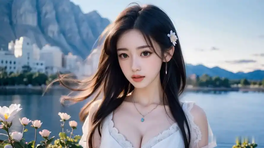 2k清纯壁纸-美女 - 山水风景-梦幻背景「哲风壁纸」