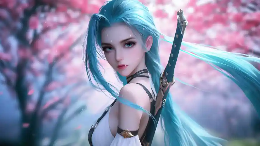 2k美女壁纸-剑 - 剑士美女-持剑美女「哲风壁纸」