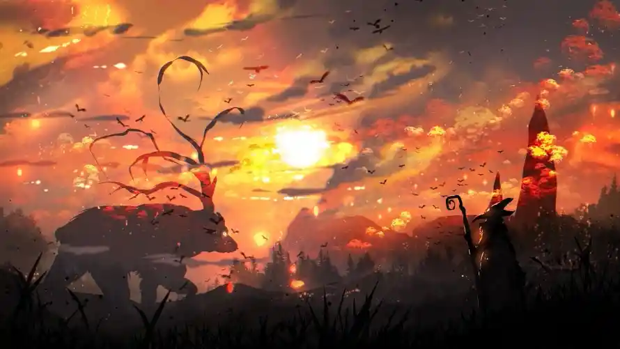 2k场景壁纸-二次元 - 光影壁纸-幻想世界「哲风壁纸」