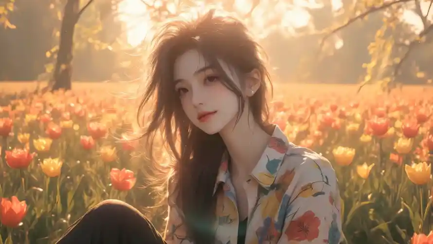 2k光影壁纸-美女 - 治愈系-光影摄影「哲风壁纸」
