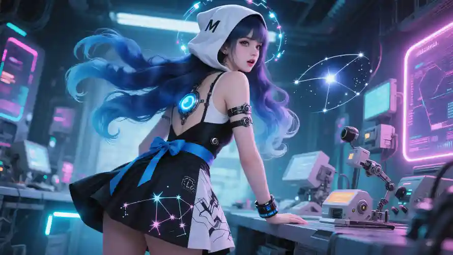 4k星象壁纸-蓝色 - 宇宙星象-星轨元素「哲风壁纸」