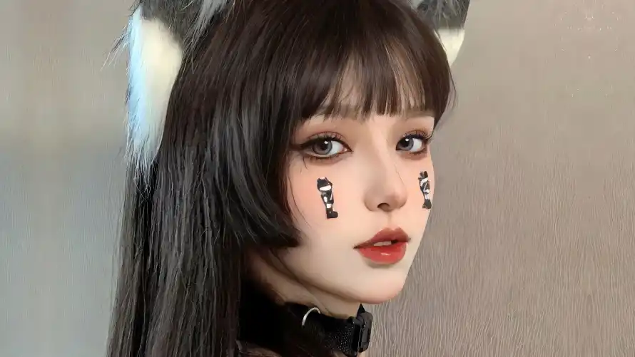 4k美女壁纸-cos - 个性妆容-狼耳cos「哲风壁纸」