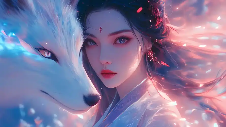 4k白狐壁纸-青丘 - 狐仙传说-玄幻狐仙「哲风壁纸」