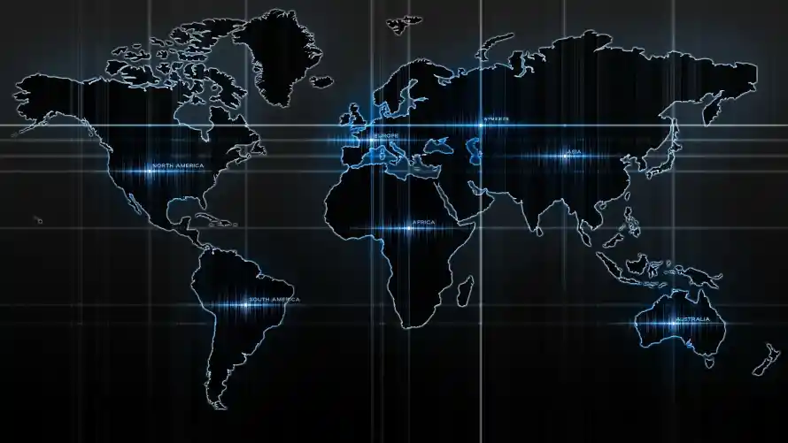 2k地图壁纸-艺术 - 世界地图-光影艺术「哲风壁纸」