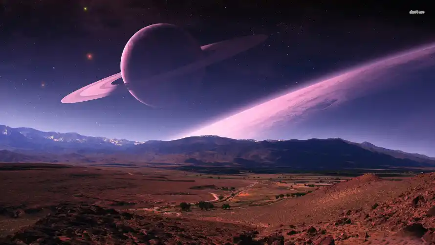 2k科幻壁纸-艺术 - 行星环-外星世界「哲风壁纸」