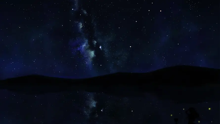 2k倒影壁纸-夜景 - 山脉-星空「哲风壁纸」