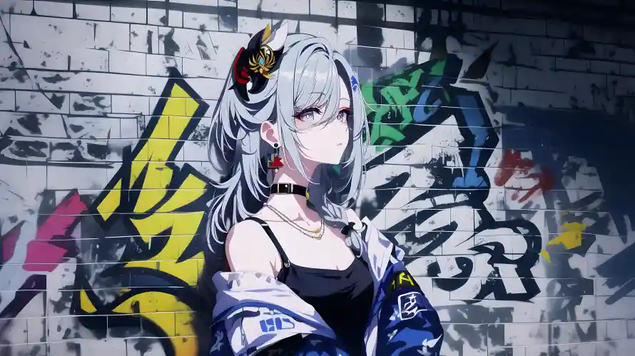 6k6K壁纸-少女 - 涂鸦-6K画质「哲风壁纸」
