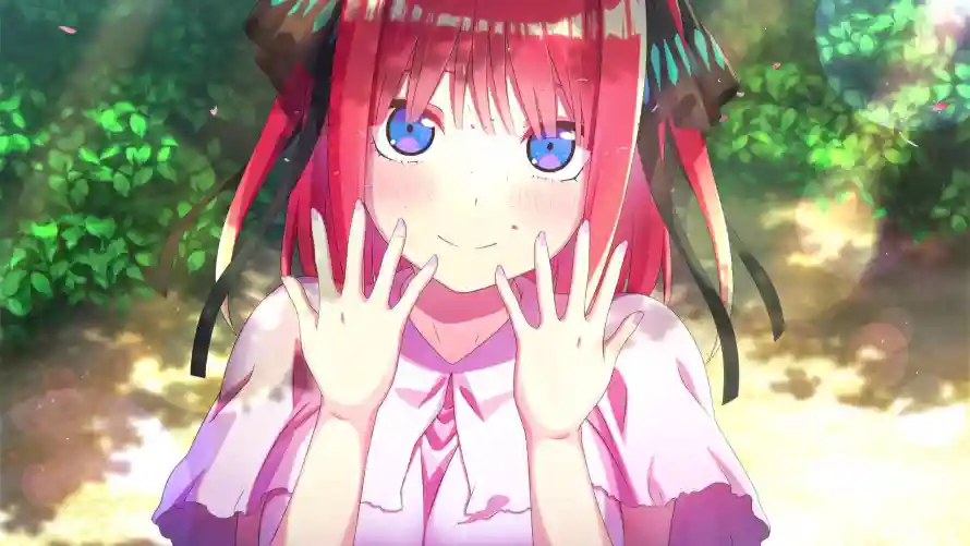 3k粉发壁纸-蓝眼 - 五等分-中野二乃「哲风壁纸」