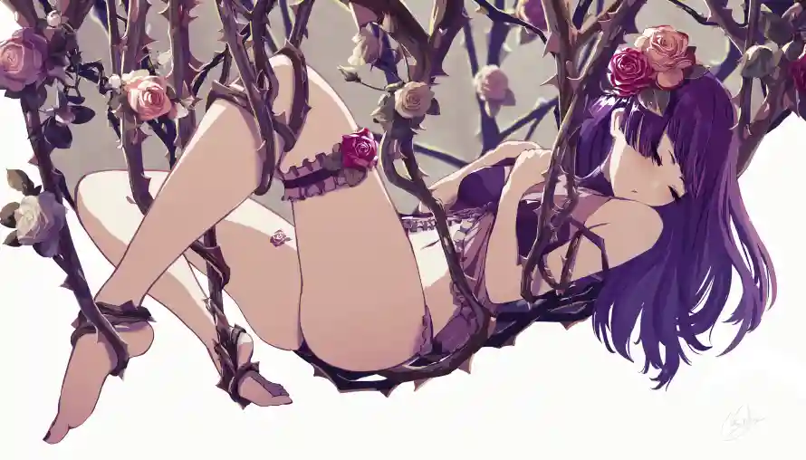 4k女孩壁纸-二次元 - 少女插画-紫发少女「哲风壁纸」