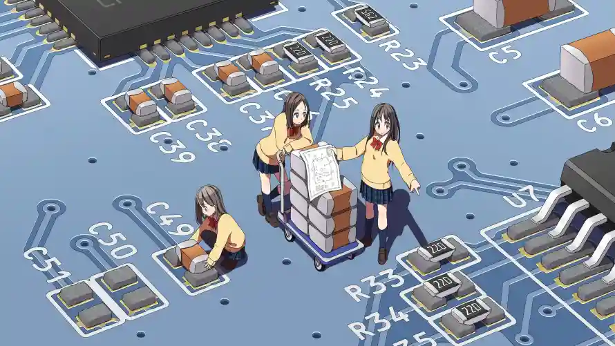 4k元件壁纸-创意 - 少女-电子「哲风壁纸」