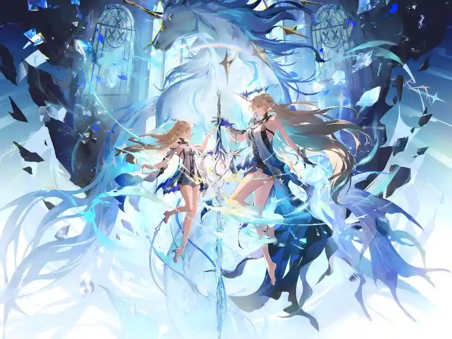 4k鸣潮壁纸-双角色 - 蓝色调-冰雪场景「哲风壁纸」