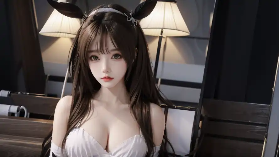 4k兔耳壁纸-动漫 - 美女-长发「哲风壁纸」