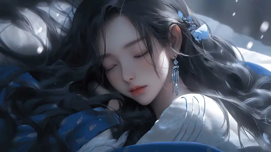 4k沉睡壁纸-美女 - 古风插画-国风美女「哲风壁纸」
