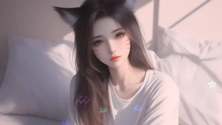 2k便装壁纸-阿狸 - 猫耳娘-兽耳少女「哲风壁纸」