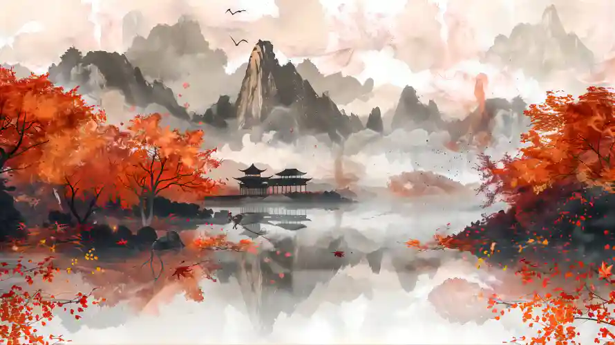8k水墨壁纸-风景 - 中式风景-古风意境「哲风壁纸」