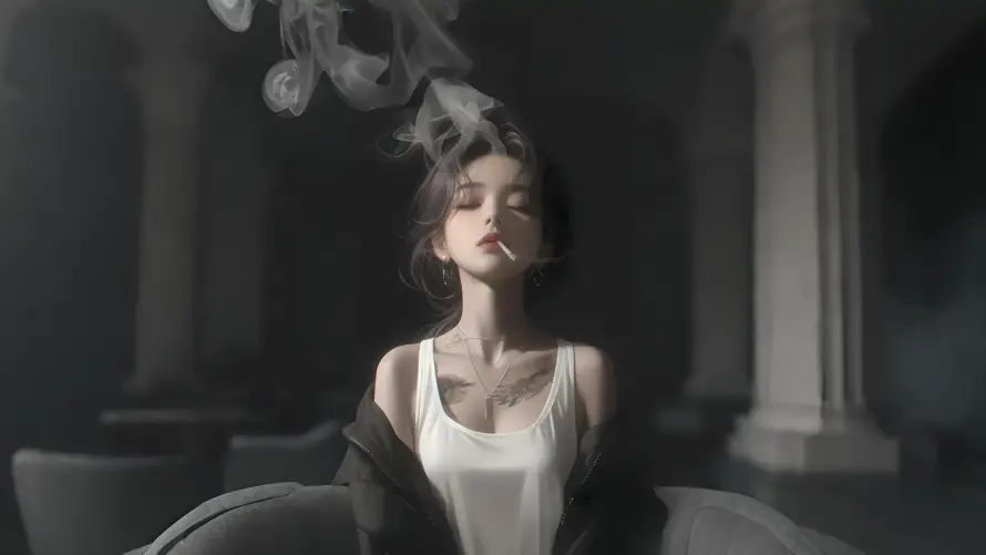 4k烟雾壁纸-健康警示 - 吸烟有害-插画吸烟「哲风壁纸」
