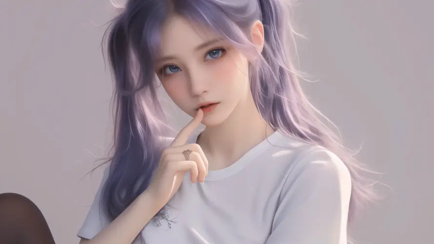 2k可爱壁纸-紫发 - 双马尾-动漫少女「哲风壁纸」