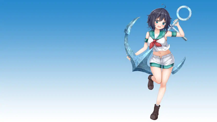 4k水手服壁纸-美少女 - 清新动漫-蓝天背景「哲风壁纸」