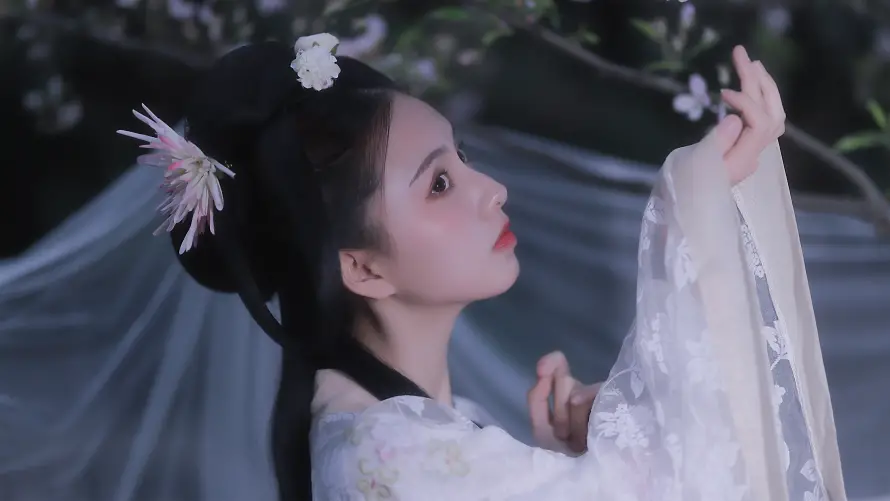 4k发饰壁纸-古风 - 汉服-纱幔「哲风壁纸」