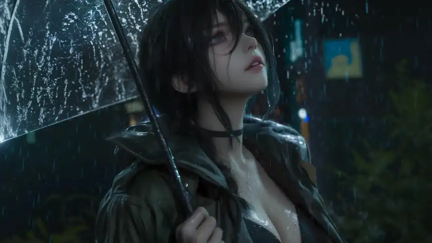 2k仰望壁纸-雨中 - 仰望少女-少女肖像「哲风壁纸」 2k仰望壁纸-雨中 - 仰望少女-少女肖像「哲风壁纸」