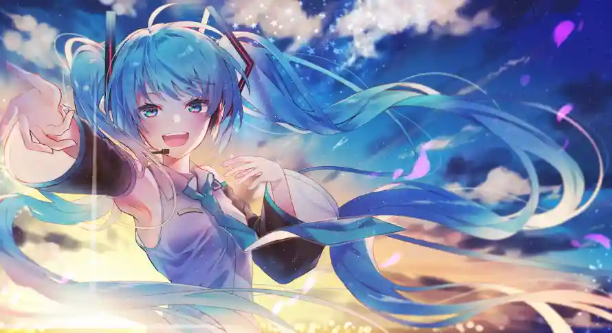 2k唱歌壁纸-云端场景 - 初音未来-动态插画「哲风壁纸」 2k唱歌壁纸-云端场景 - 初音未来-动态插画「哲风壁纸」