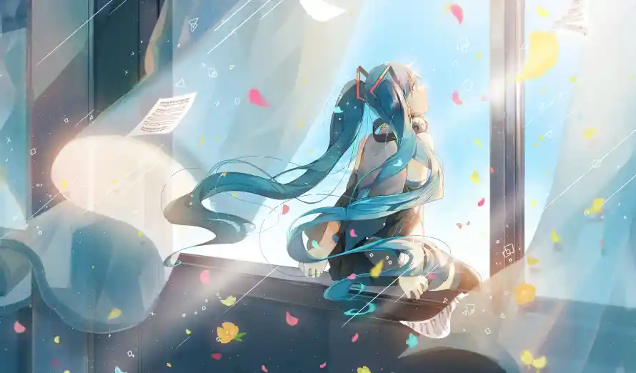 3k窗户壁纸-二次元 - 初音未来-动漫角色「哲风壁纸」