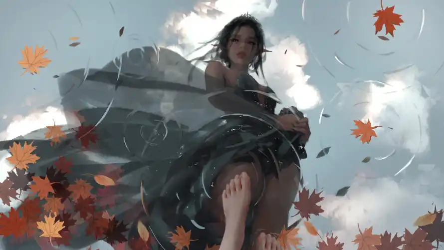 8k鬼刀壁纸-海琴烟 - CG插图-WLOP「哲风壁纸」