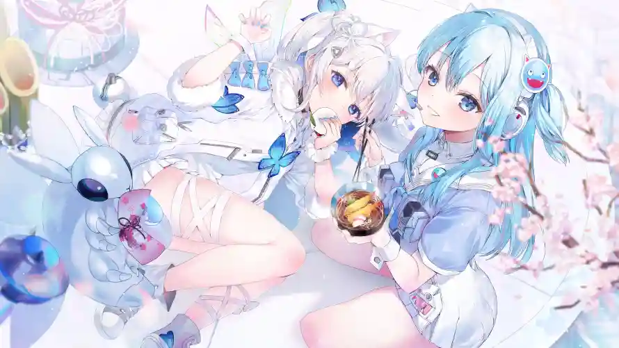 4k女孩壁纸-二次元 - 少女插画-双马尾少女「哲风壁纸」