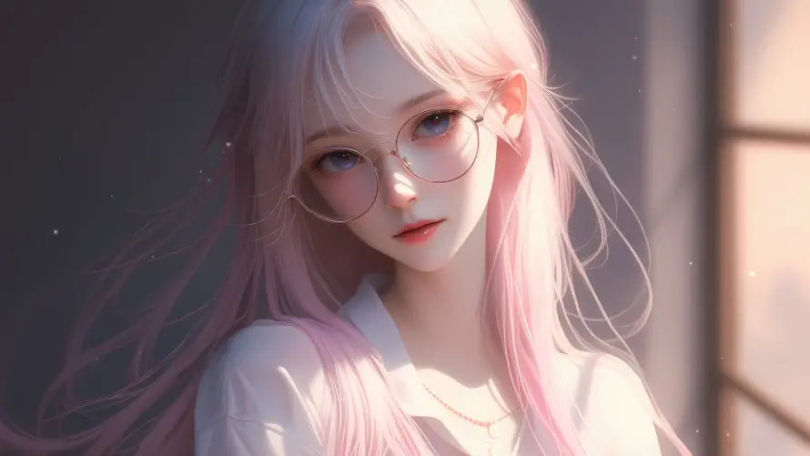 2k少女壁纸-知性 - 少女插画-知性少女「哲风壁纸」