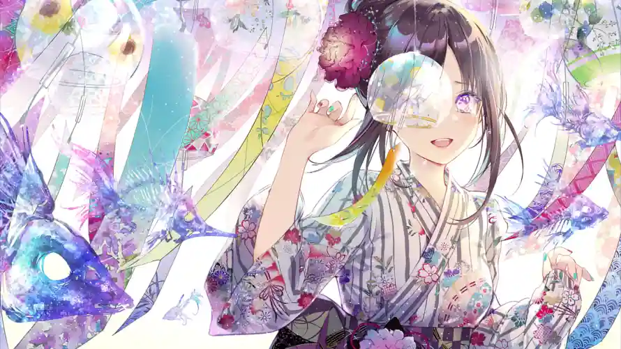 2k动漫壁纸-和服 - 和风-少女「哲风壁纸」