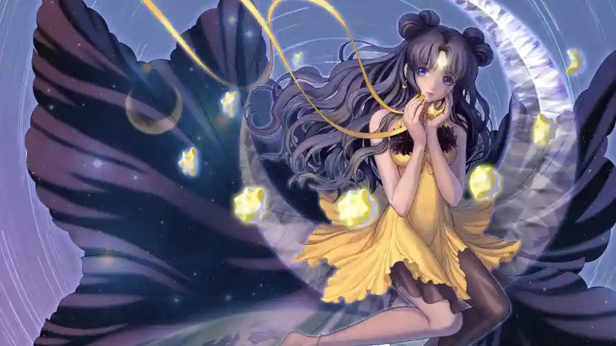 2k星空壁纸-月亮 - 梦幻-飘带「哲风壁纸」