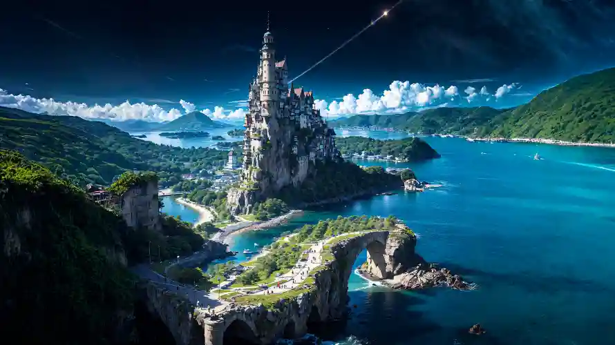 3k城堡壁纸-滨海 - 奇幻城堡-奇幻滨海「哲风壁纸」