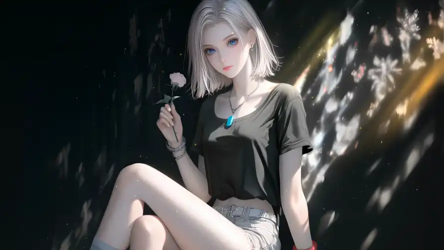 2k玫瑰壁纸-美女 - 光影背景-清新风格「哲风壁纸」