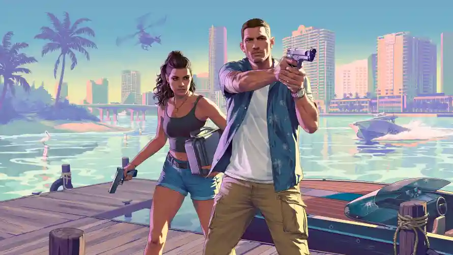 4k游戏壁纸-双主角 - GTA6-枪战元素「哲风壁纸」