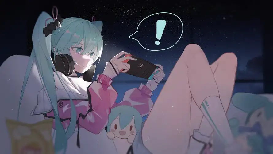2k夜景壁纸-游戏 - 双马尾-初音未来「哲风壁纸」