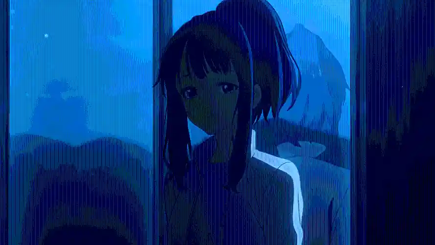 2k可爱壁纸-二次元 - 窗边女孩-蓝紫氛围「哲风壁纸」