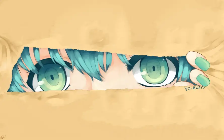 2k眼镜壁纸-初音未来 - 动漫角色-眼部特写「哲风壁纸」