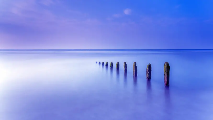 5k梦幻壁纸-风景 - 宁静海面-暮色海景「哲风壁纸」