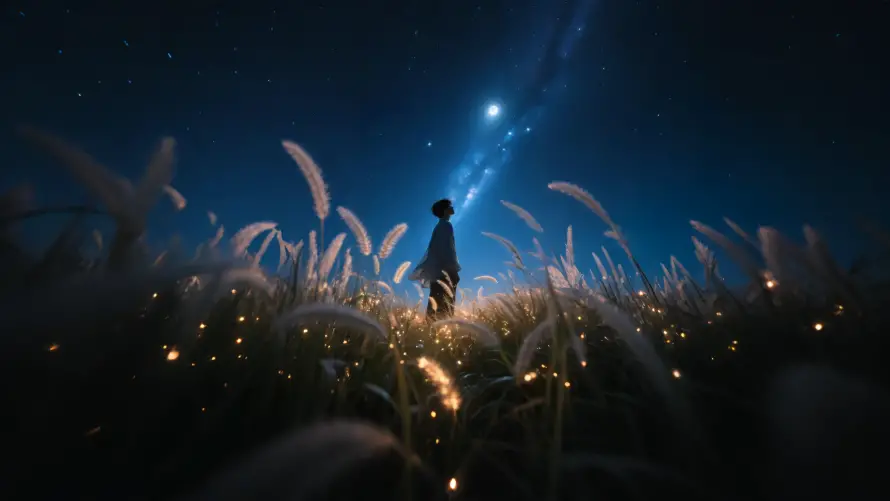 4k夜景壁纸-孤影 - 旷野-星空「哲风壁纸」