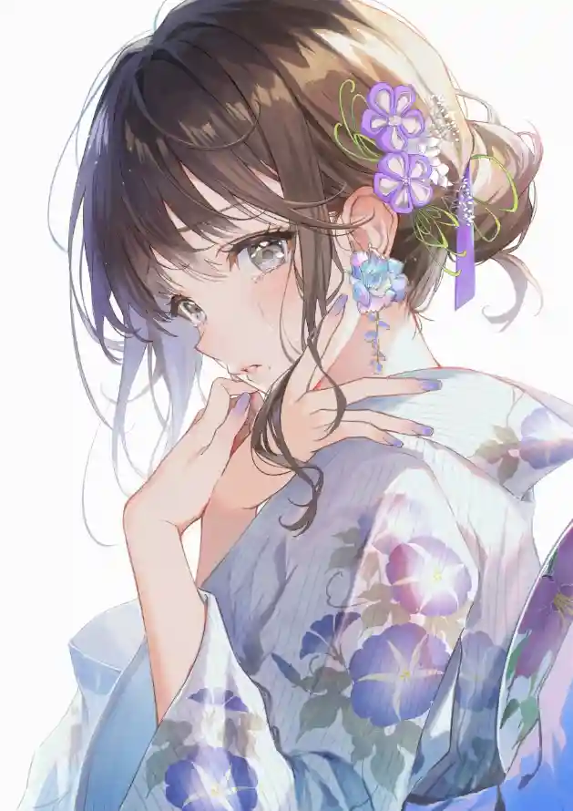 4k侧脸壁纸 - 和服 - 少女插画 - 日系插画「哲风壁纸」