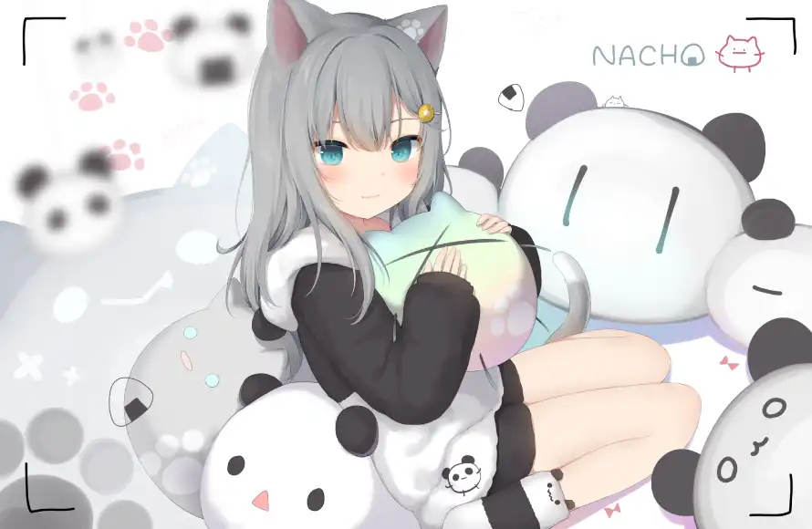 2k二次元壁纸-治愈系 - 原创角色-熊猫玩偶「哲风壁纸」