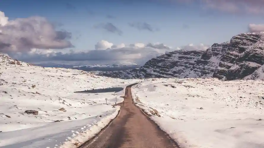 4k自然壁纸-风景 - 公路摄影-冬季背景「哲风壁纸」