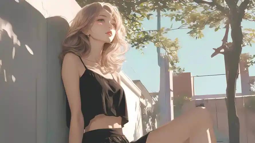 15k美女壁纸-阳光 - 户外街景-美女写真「哲风壁纸」