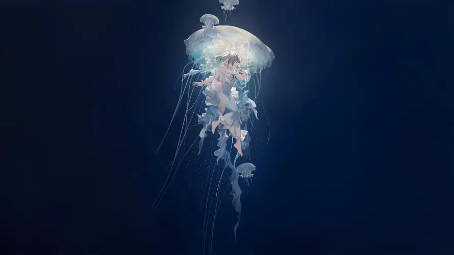 15k梦幻壁纸-水母 - 海底-海洋「哲风壁纸」