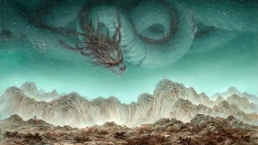 4k传统神话壁纸-国风手绘 - 国风插画-山水背景「哲风壁纸」
